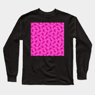 Love Core Bigfoot in Hot Pink and Red | Valentine Sasquatch Long Sleeve T-Shirt